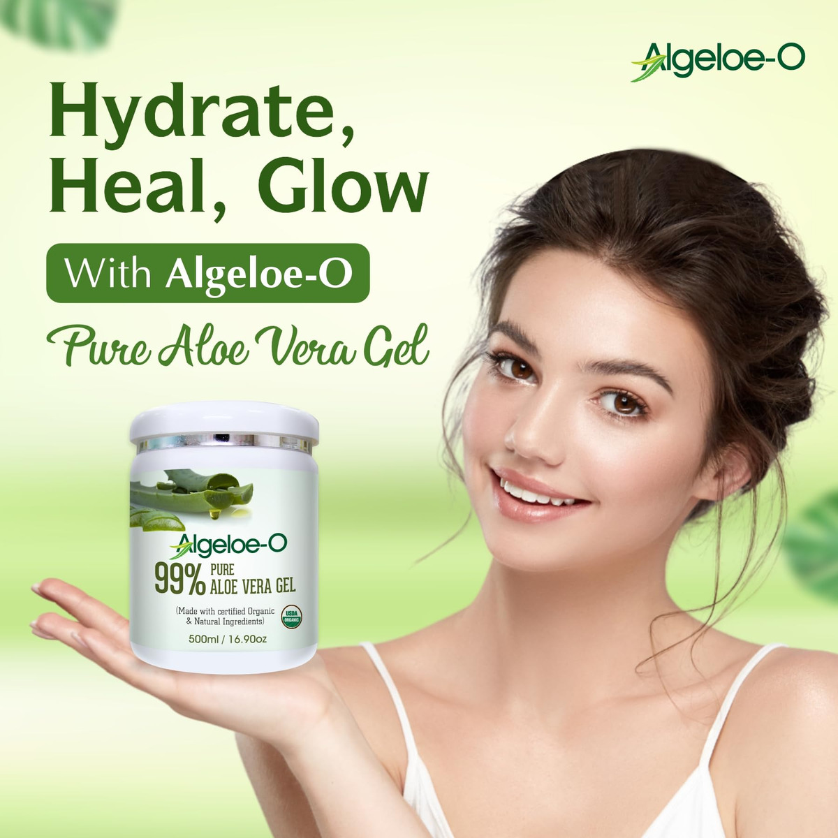 Gel De Aloe Vera Salvia Algeloe-o 99% Puro Orgânico 500ml - Imagem 4