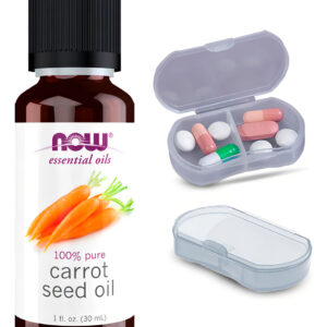 Now Foods Óleo Semente De Cenoura 30ml Puro + Porta Cápsulas