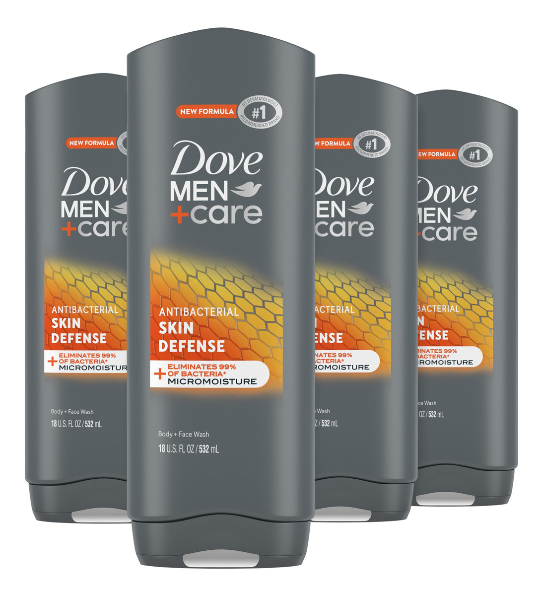 Gel De Banho Dove Men+care Skin Defense 4x532ml