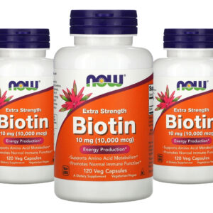 Biotina 10mg Extra Força Now Foods 120veg Caps 3un