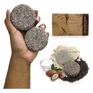 Shampoo Bar Airnex Black Rice Water Com Óleo De Argan E Muru