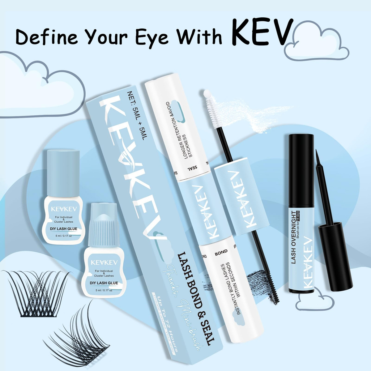 Cola Lash Bond And Seal Kevkev À Prova D'água 72 Horas 5ml+5 - Imagem 7