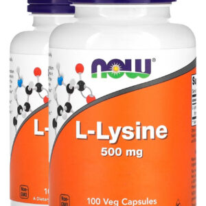 L-lisina 500mg L-lysine 100 Veg Caps Importado 2un Now Foods