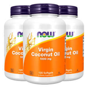 Óleo De Coco Virgem 1000mg 120 Soft Importado 3un Now Foods