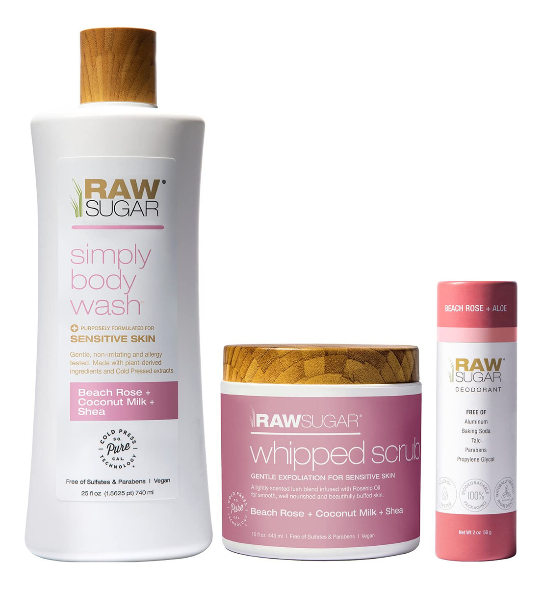 Pacote De Cuidados Corporais Raw Sugar Santal Body Love Com
