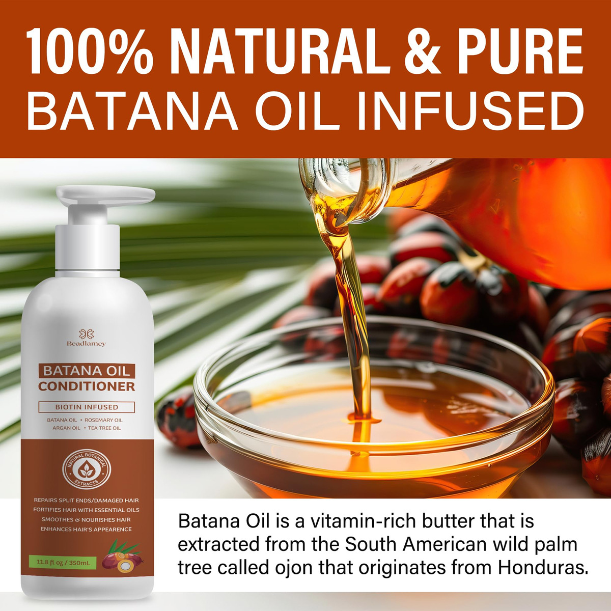 Condicionador Beadlamey Batana Oil Hair Growth 350ml - Imagem 2