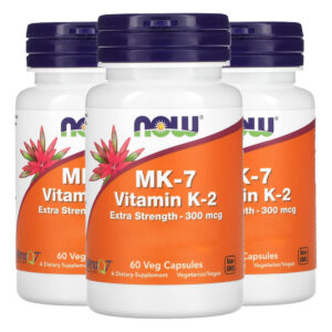Mk-7 Vitamina K-2 300mcg Now Foods 60 Cápsulas Importado 3un