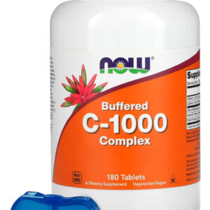 Complexo Vitamina C 1000mg Now Foods 180tab + Porta Cápsulas