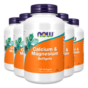 Cálcio E Magnésio Vit D3 Zinc 120sof Importado 5un Now Foods