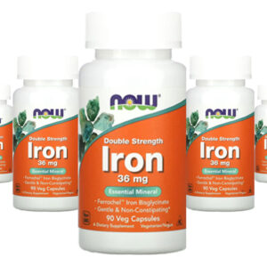 Bisglicinato De Ferro 36mg Now Foods Iron 90 Veg Caps 5un