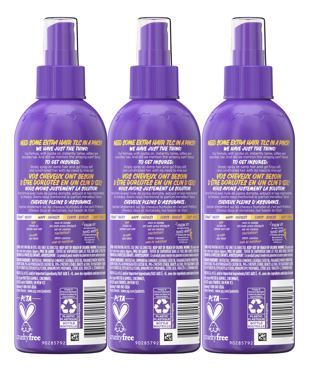 Condicionador Leave-in Spray Aussie Hair Insurance 240 Ml X3 - Imagem 8