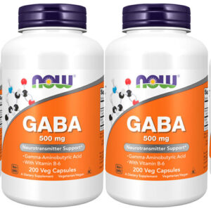 Ácido Gaba 500mg Now Foods Com Vitamina B-6 200 Veg Caps 4un