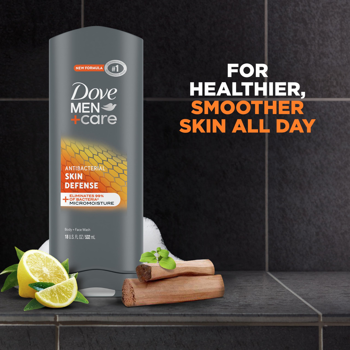 Gel De Banho Dove Men+care Skin Defense 4x532ml - Imagem 2