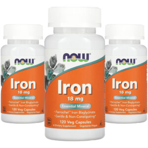 Ferro Bisglicinato 18 Mg Now Foods 120 Cápsulas 3un