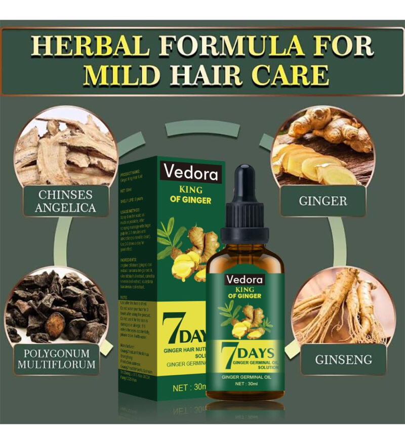 Sérum De Crescimento Capilar Vedora King Of Ginger 30ml - Image 9