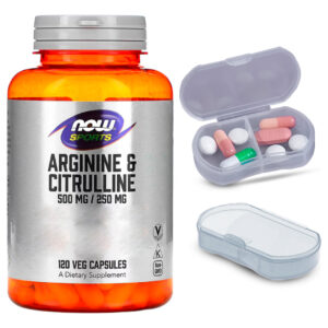 Arginina 500mg E Citrulina Now Foods 120cáp + Porta Cápsulas