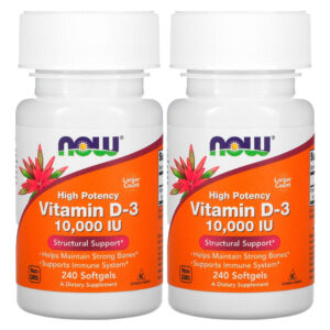 Now Foods Vitamina D3 250mcg Alta Potência 240 Softgels 2un