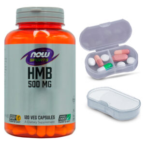 Hmb 500mg Vitamina D3 Now Foods 120cáps + Porta Cápsulas