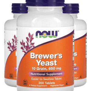 Levedura De Cerveja 650mg 200 Tabs Importado 3un Now Foods