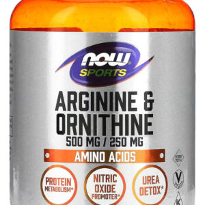 Arginina 500mg & Ornitina 250mg 100 Capsulas Now Foods Sabor N/a