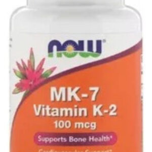 Mk-7, Vitamina K-2, Now Foods, 60 Cápsulas Vegetais Sabor Without Flavor