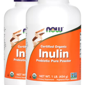 Inulina Orgânica Pó 454g Puro Importado 2un Now Foods