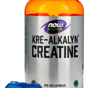 Creatina Kre-alkalyn 750mg Now Foods 240cáps + Porta Cápsula