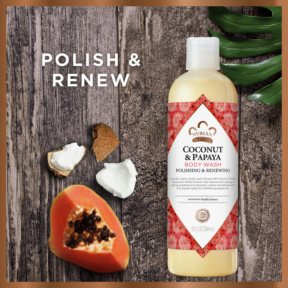 Sabonete Líquido Nubian Heritage Coconut Papaya 385ml Para P - Imagem 3