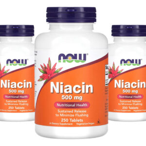 Niacina 500mg Now Foods Niacin Vitamina B-3 250 Tablets 3un Sabor Sem Sabor