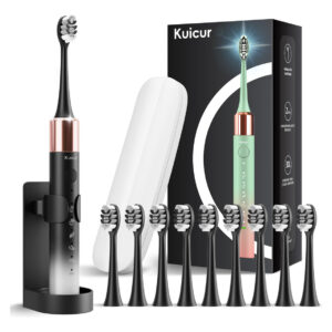 Escova De Dentes Elétrica Kuicur Sonic 15 Modos Com 10 Cabeç