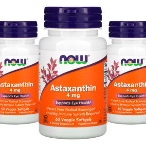 Astaxantina 4mg Now Foods 60vegs Softgel 3un