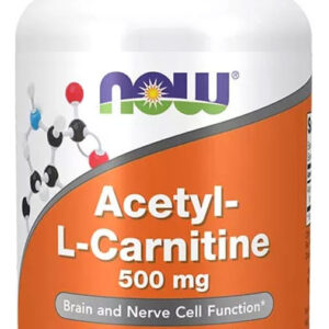 Acetil-l Carnitina, 500 Mg, 100 Cápsulas Vegetais Sabor Sem Sabor