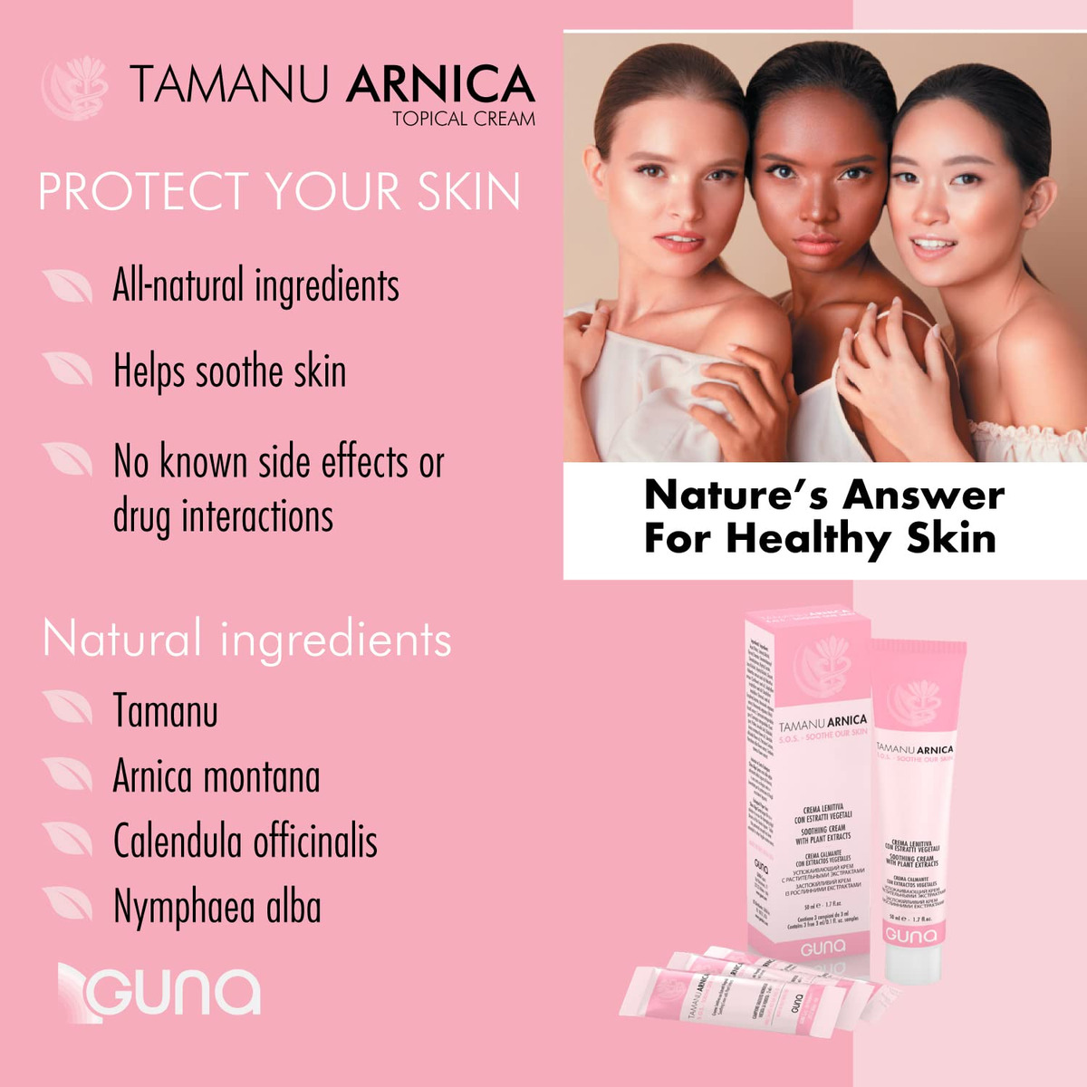Creme Guna Tamanu Arnica Com Extratos De Calêndula 50 Ml Par - Imagem 2