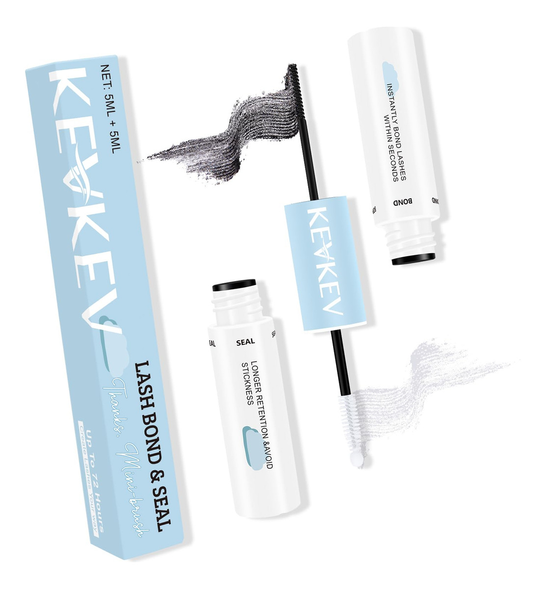 Cola Lash Bond And Seal Kevkev À Prova D'água 72 Horas 5ml+5