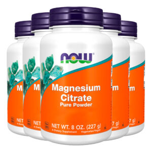 Citrato Magnésio Pó Now Foods 227g Puro Importado 5un
