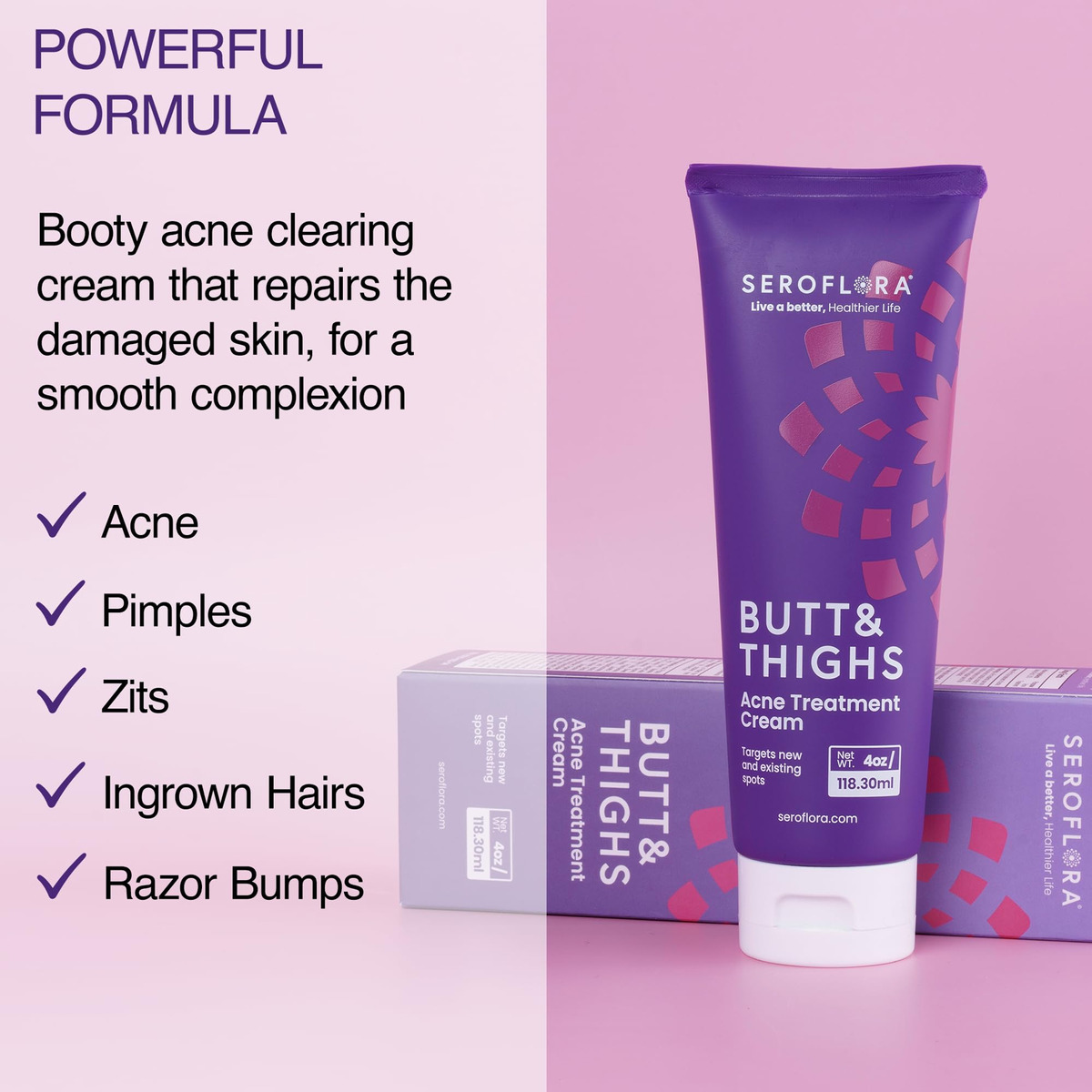 Creme De Tratamento Da Acne Seroflora Butt & Tighs 120ml - Imagem 3