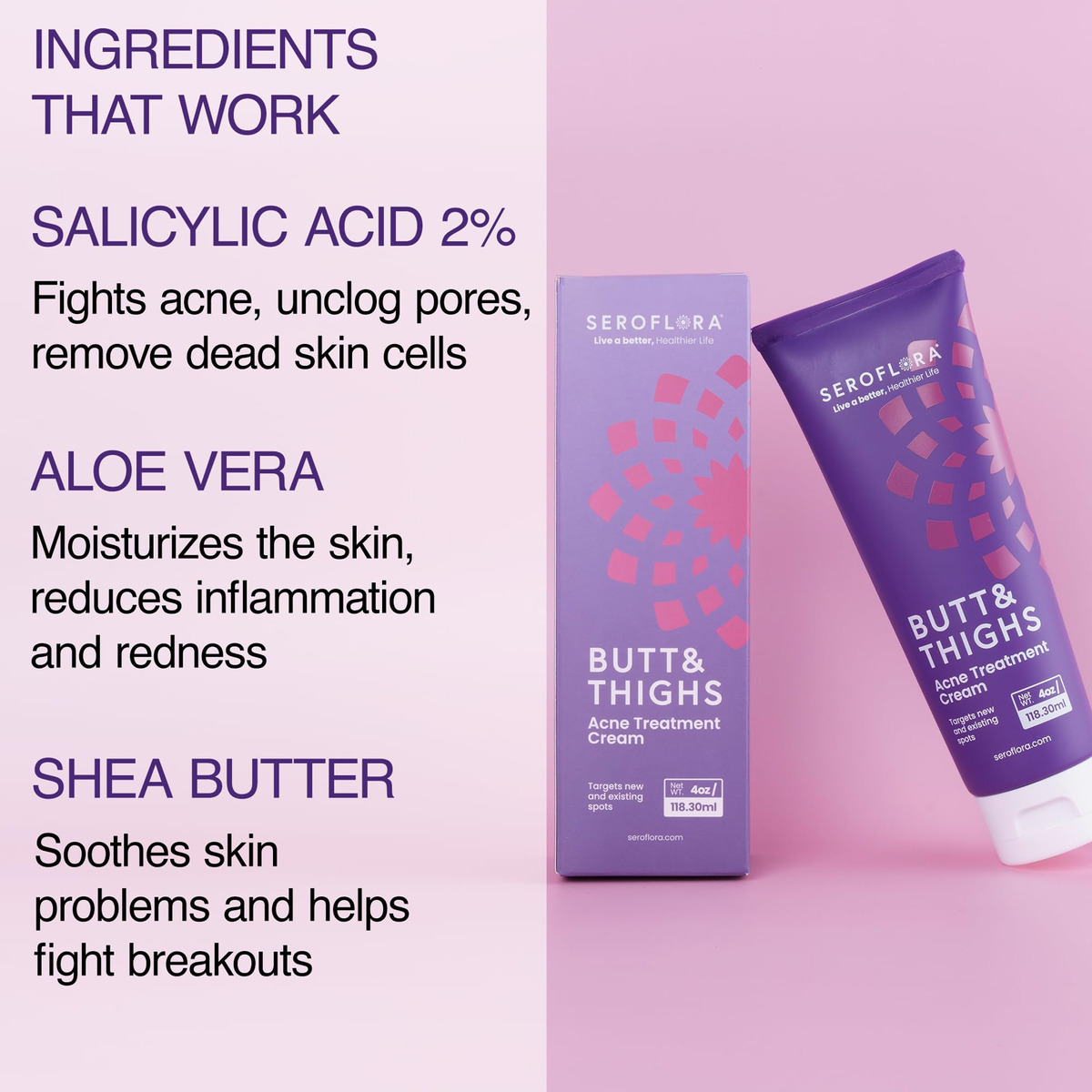 Creme De Tratamento Da Acne Seroflora Butt & Tighs 120ml - Imagem 6