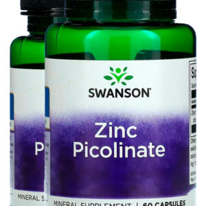 Picolinato De Zinco 22mg Swanson 60 Caps Importado 2un