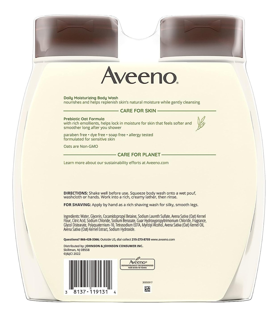 Sabonete Corporal Aveeno Hidratante Diário 532ml Para Pele S - Imagem 8