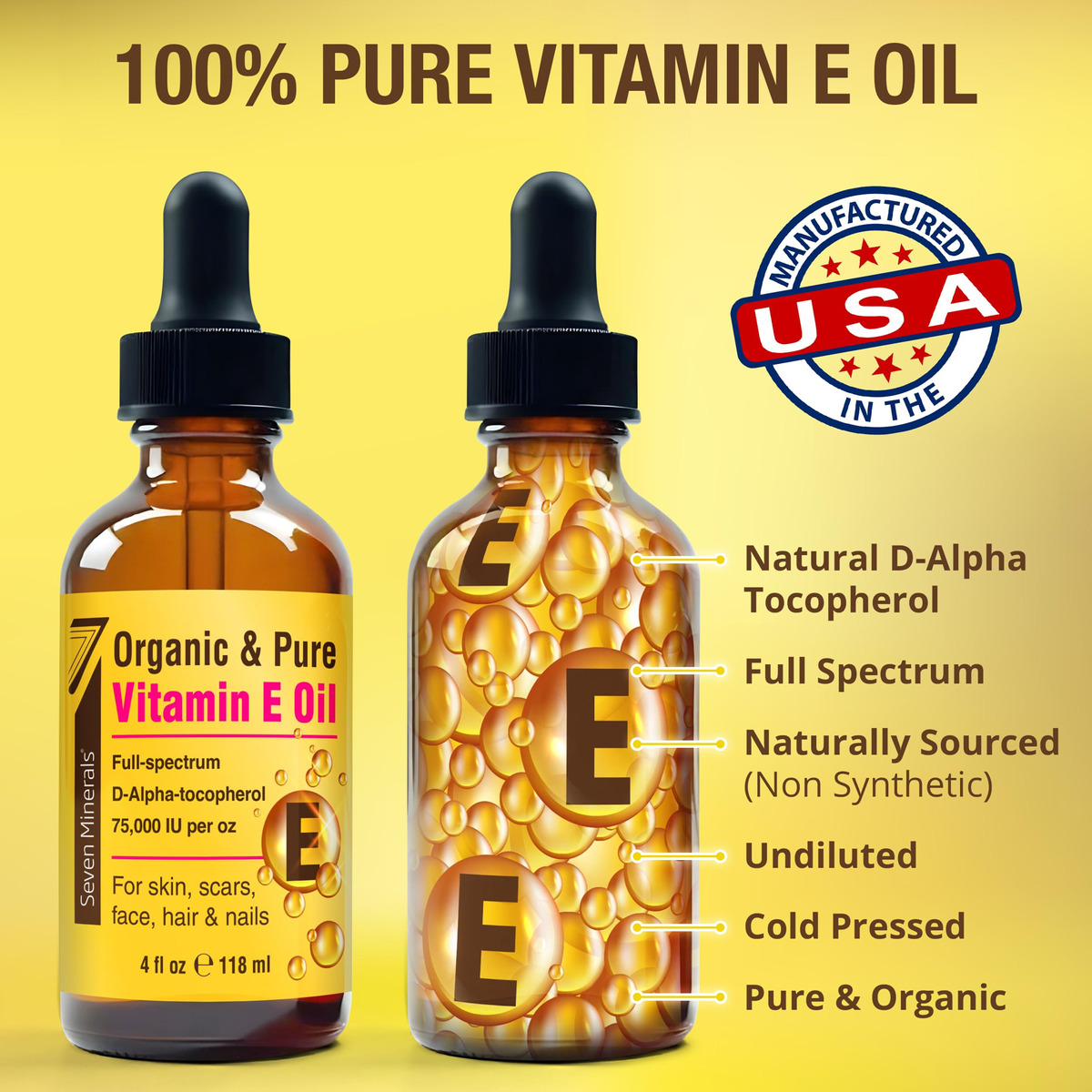 Óleo De Vitamina E Seven Minerals Ultra Pure 75.000 Ui 30ml - Imagem 2