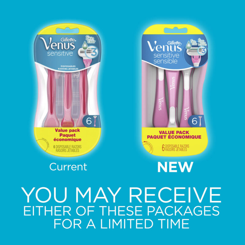 Lâminas De Barbear Descartáveis Gillette Venus Sensitive X6 - Image 2