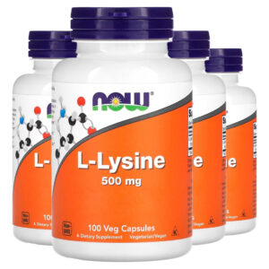 L-lisina 500mg L-lysine 100 Veg Caps Importado 4un Now Foods