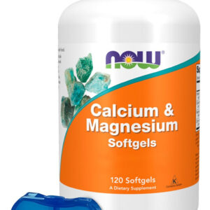 Cálcio E Magnésio Now Foods 120soft + Porta Cápsulas