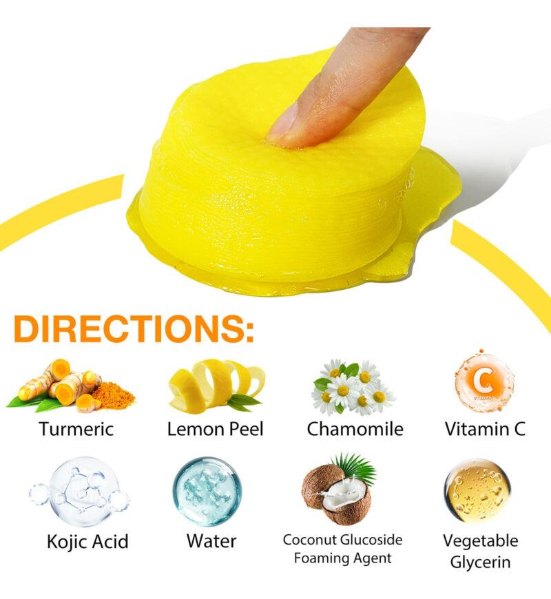 Almofadas De Limpeza Shifakou Kojic Acid Curcuma 50 Unidades - Image 6