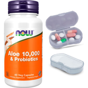 Aloe Vera E Probióticos Now Foods 60 Cáps + Porta Cápsulas