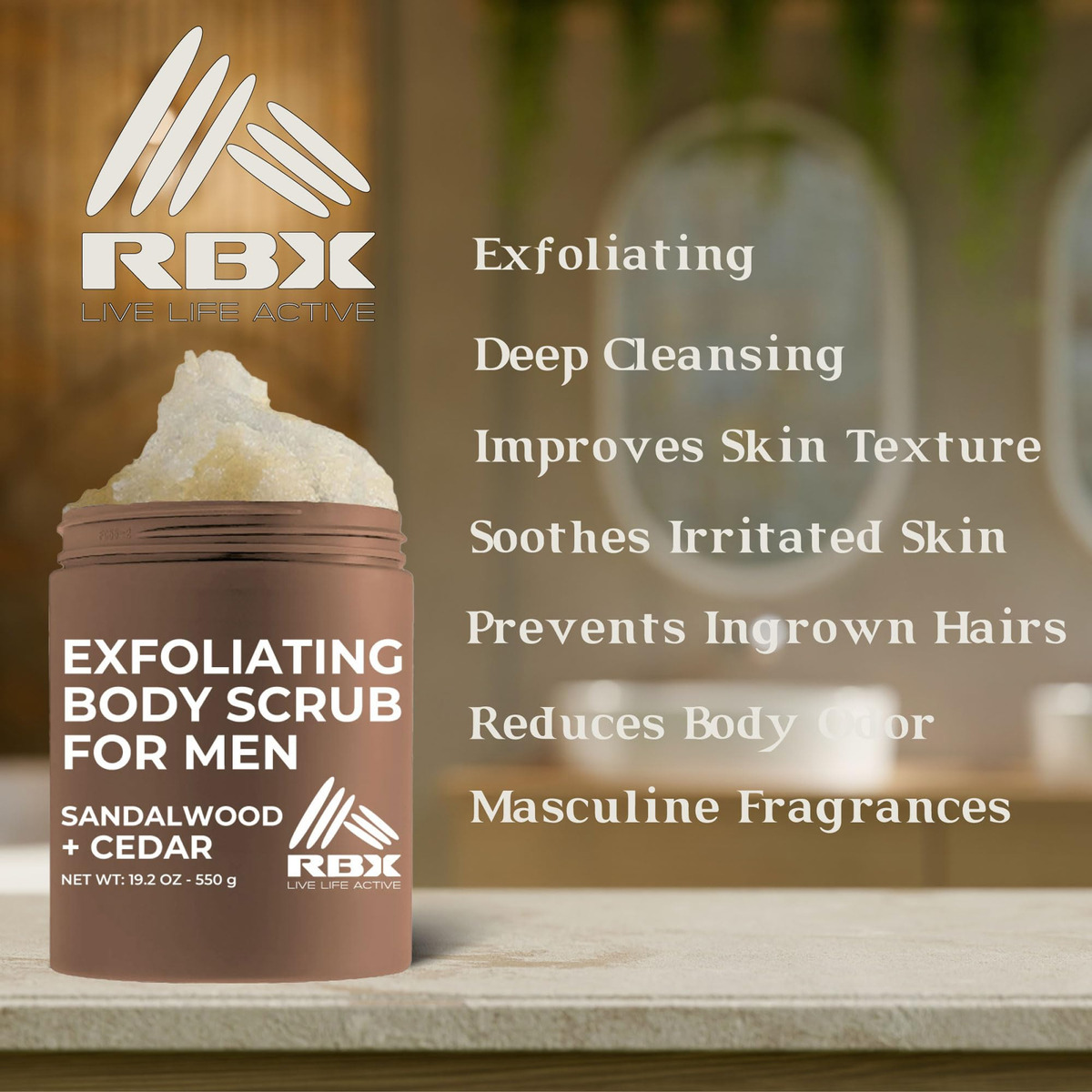 Esfoliante Corporal Rbx Para Homens Com Manteiga De Karité, - Imagem 3