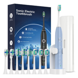 Escova De Dentes Elétrica Rtauys Sonic Para Adultos Com 8 Ca