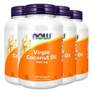 Óleo De Coco Virgem 1000mg 120 Soft Importado 4un Now Foods
