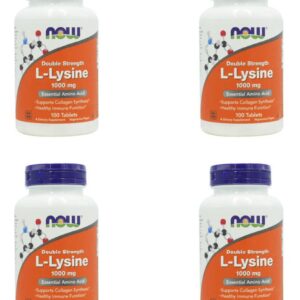 L Lisina Dupla Força 1000mg Now Foods 100tab 4un