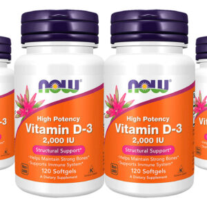 Vitamina D3 2000 Iu Alta Potência Now Foods 120softgls 4un